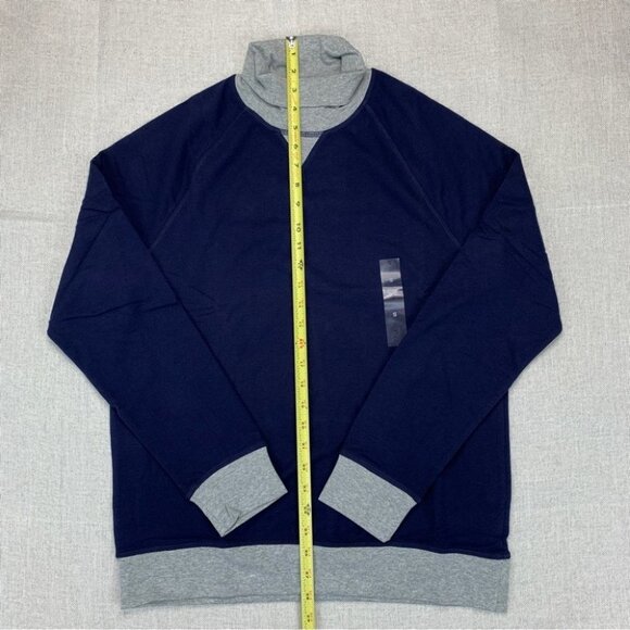 Club Room Mens Spiralite Turtleneck Classic Fit Fleece Sweatshirt Navy Blue S - Picture 8 of 9